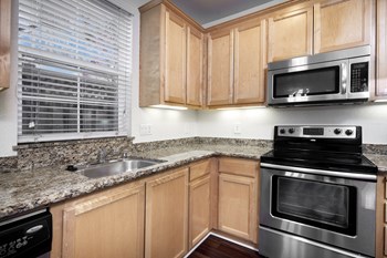Kitchen with stainless steel appliances